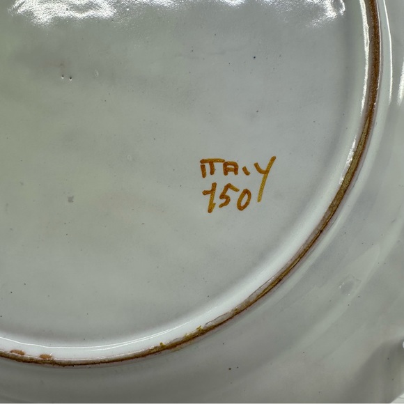 Vintage Made in Italy Hand Painted Turkey Plate.  Serve Ware Thanksgiving Farm - Picture 7 of 9